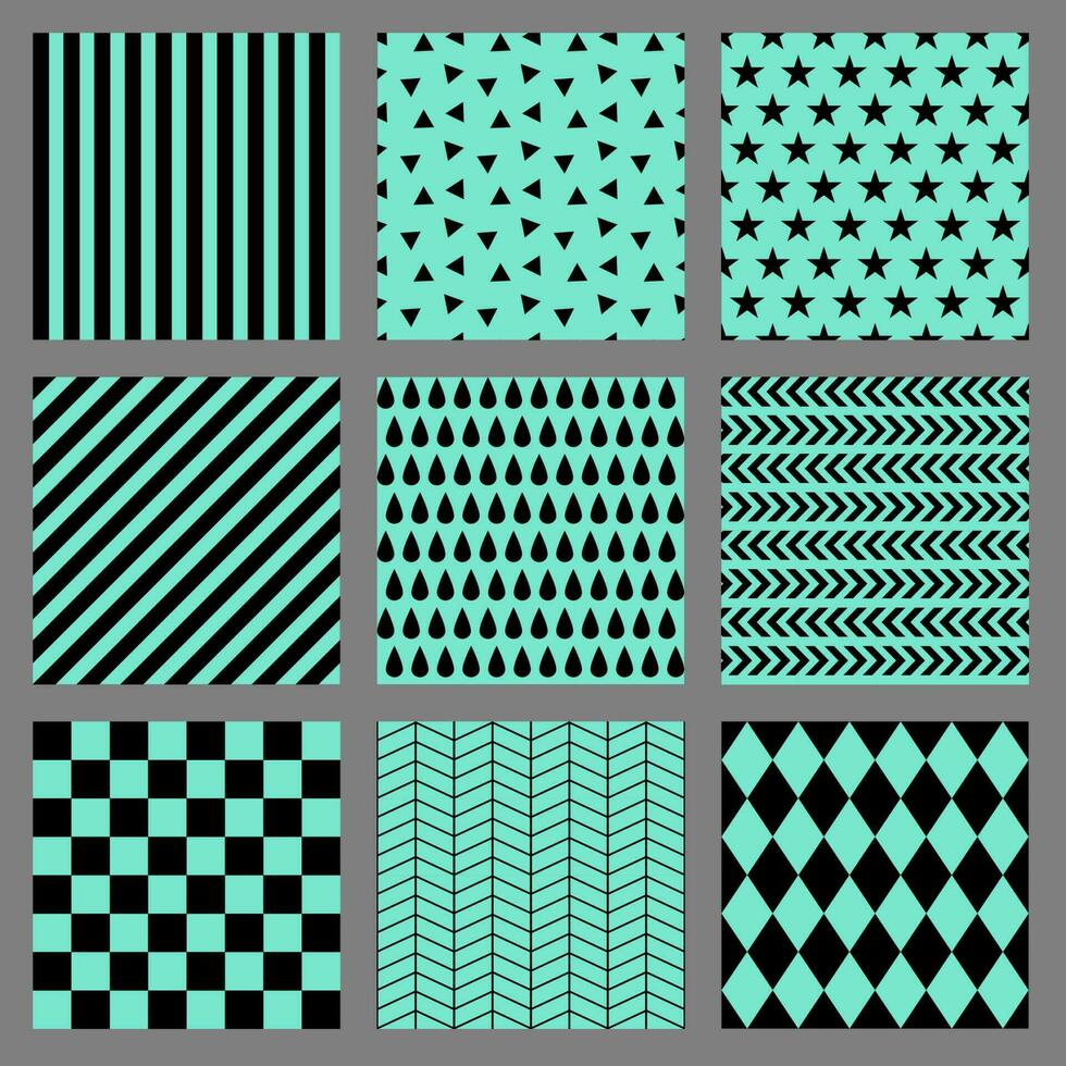 Bündel nahtloser Hintergrund schwarz grüner Hintergrund geometrisches Muster vektor