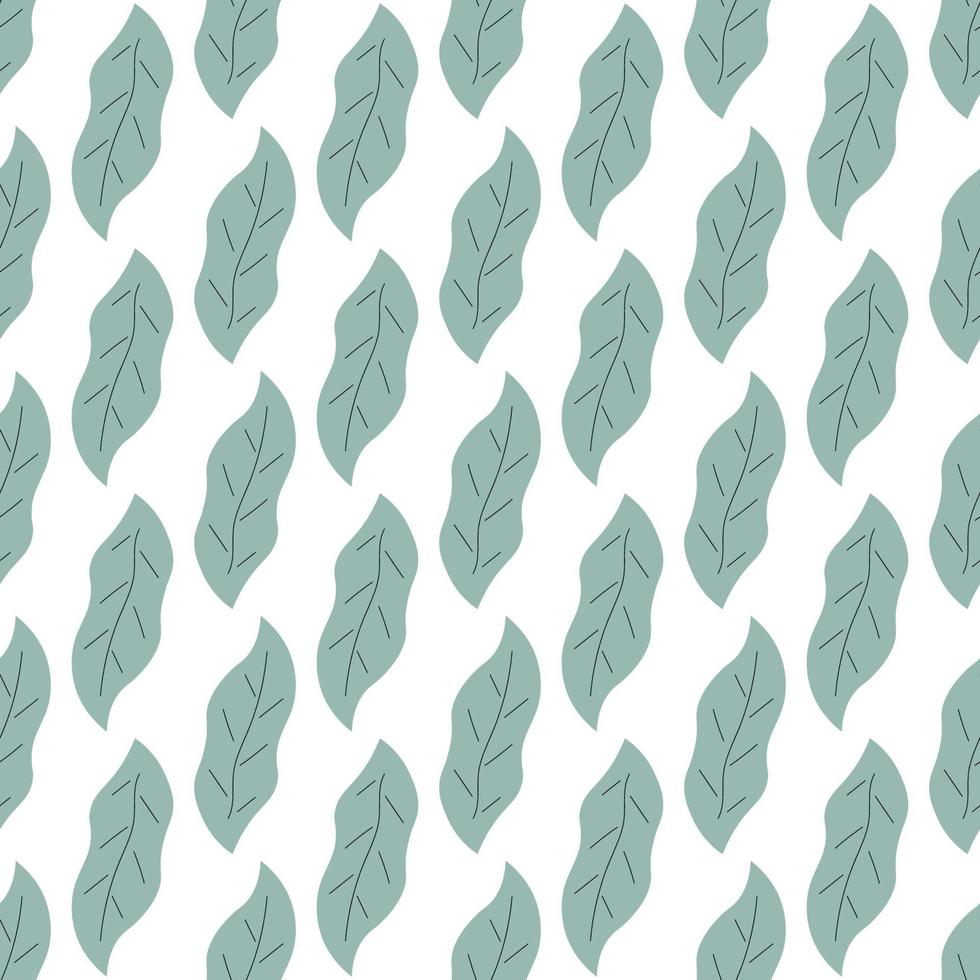 Blätter nahtloses Muster. Vektor handgezeichnete botanische Illustration. hübscher scandi-stil für stoffe, textilien, tapeten. digitales Papier im weißen Hintergrund