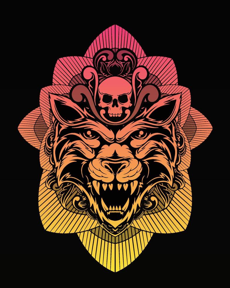tiger konstverk illustration och t-shirt design premium vektor