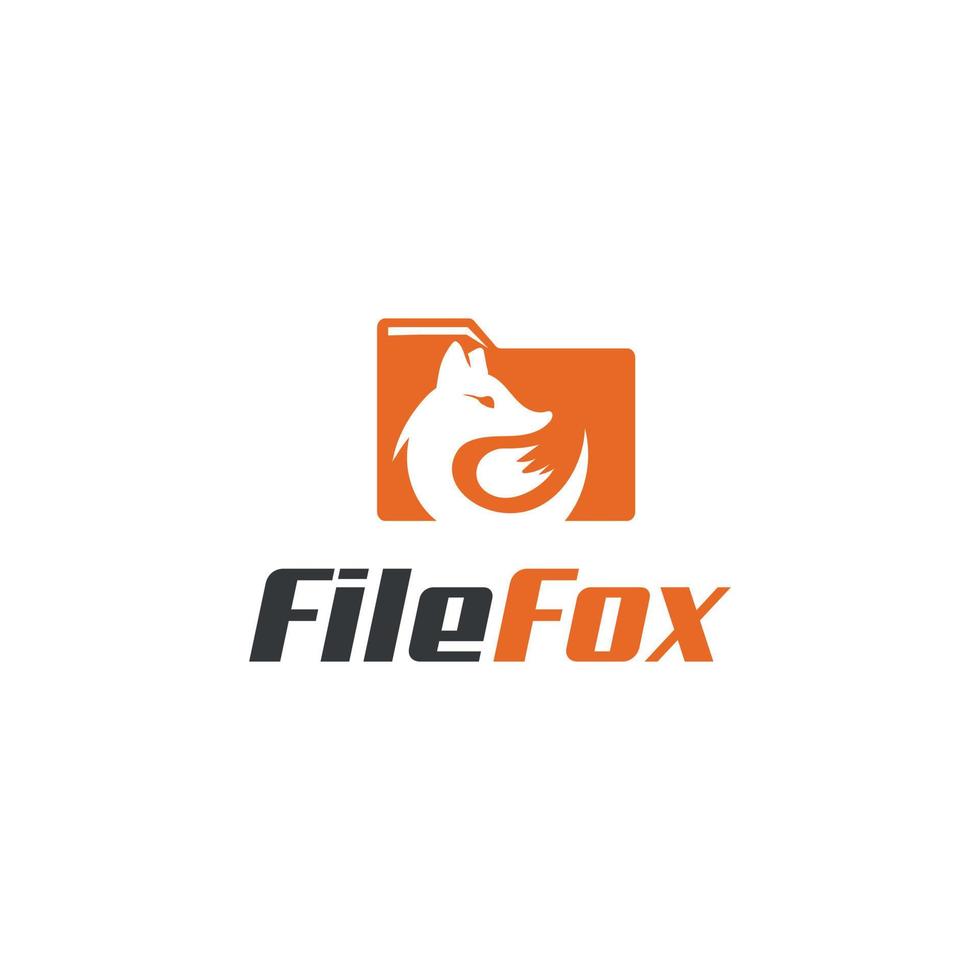 fox logotyp kombinerad med filsymbol vektor