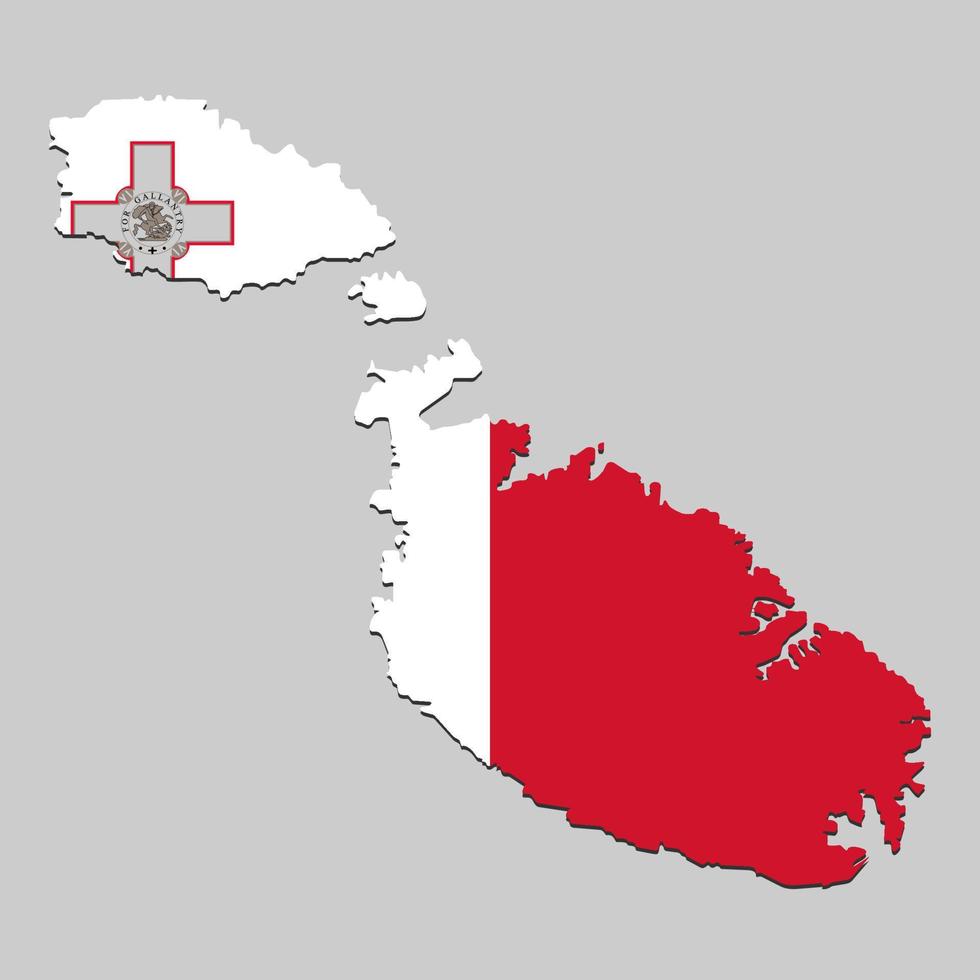 Karte mit Nationalflagge vektor