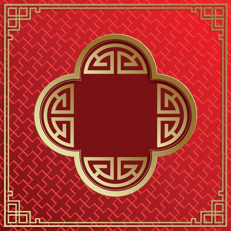 chinesischer Rahmen mit orientalischen asiatischen Elementen auf farbigem Hintergrund, vektor