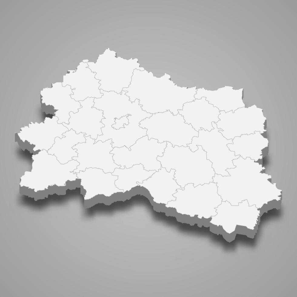 3D-Kartenregion von Russland vektor