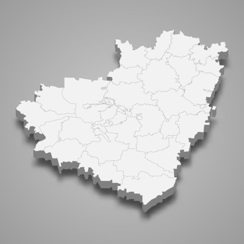 3D-Kartenregion von Russland vektor