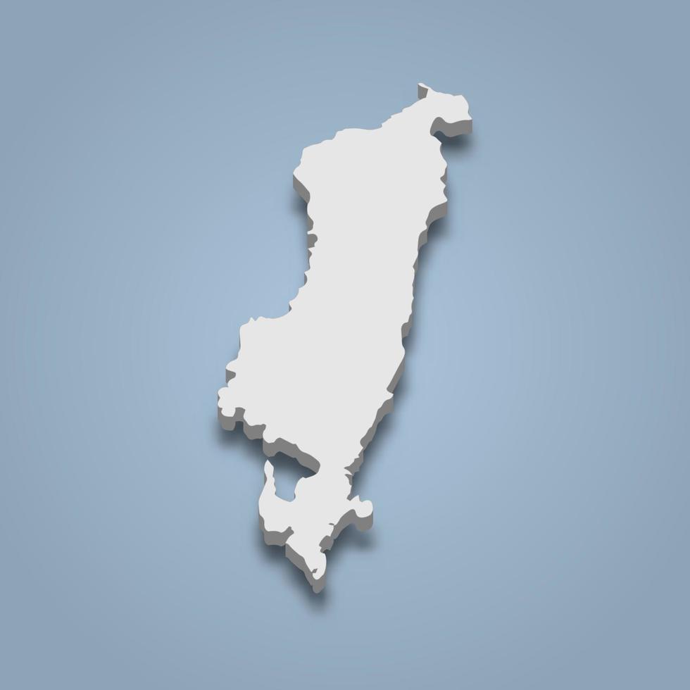 Isometrische 3D-Karte von Tablas ist eine Insel auf den Philippinen vektor