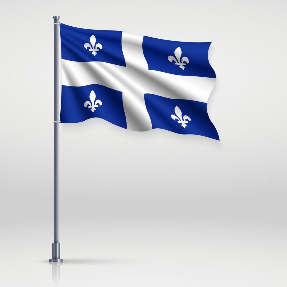 schwenkende flagge von quebec vektor