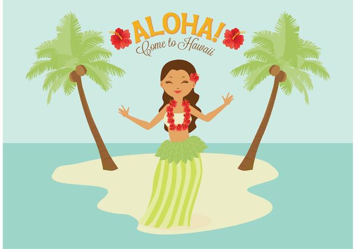 Free Polynesian Hula Weibliche Tänzer Vektor