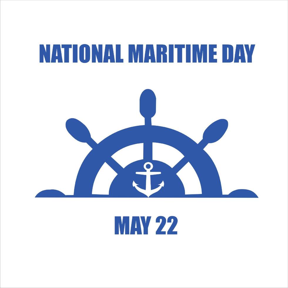 nationella maritima dag vektor. illustration med fartygets hjul eller styrning. vektor