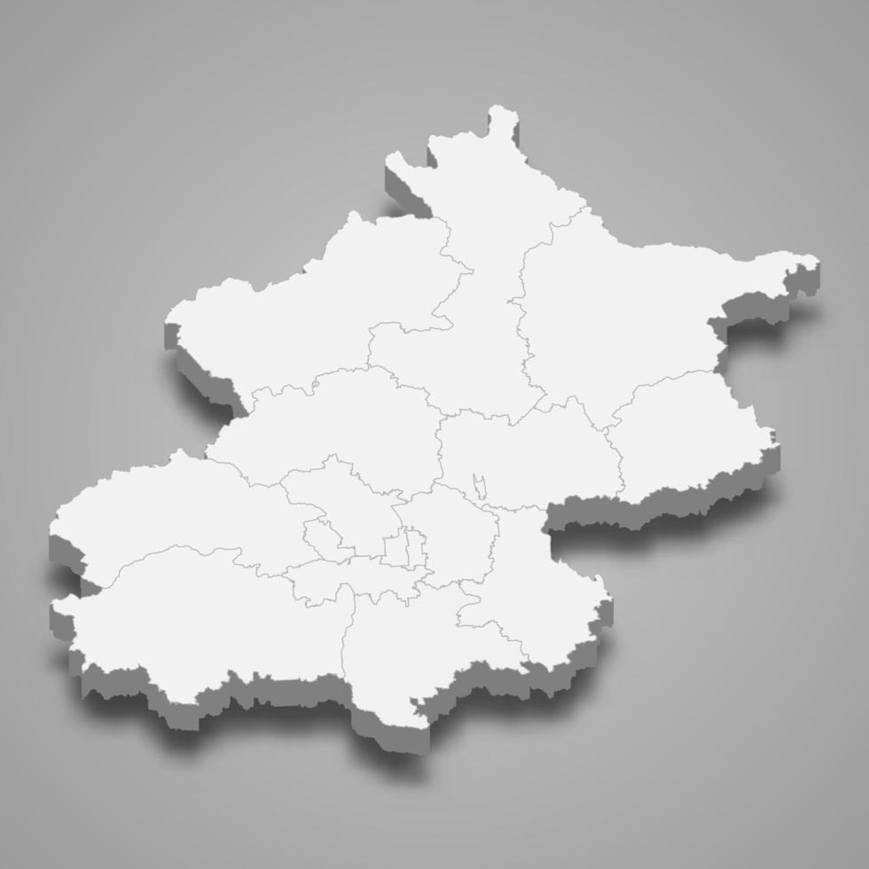 3D-Karte Provinz China vektor