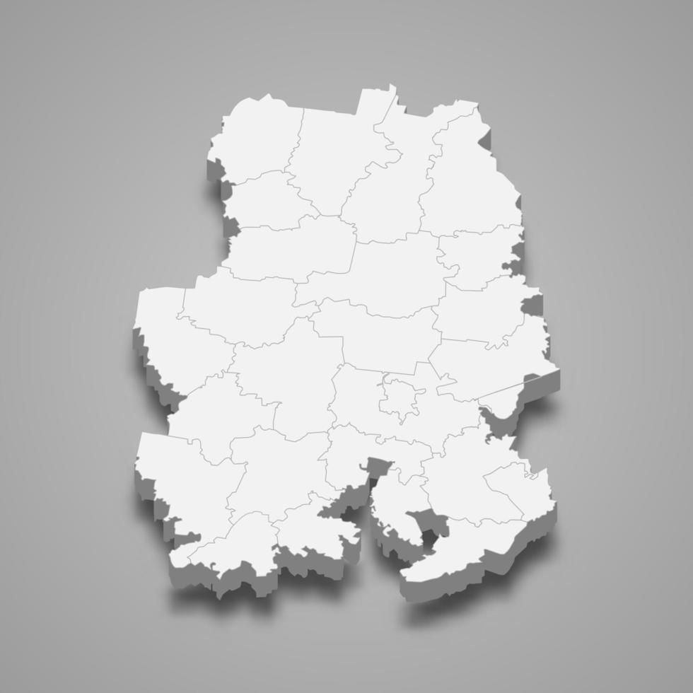 3d-karta regionen i Ryssland vektor