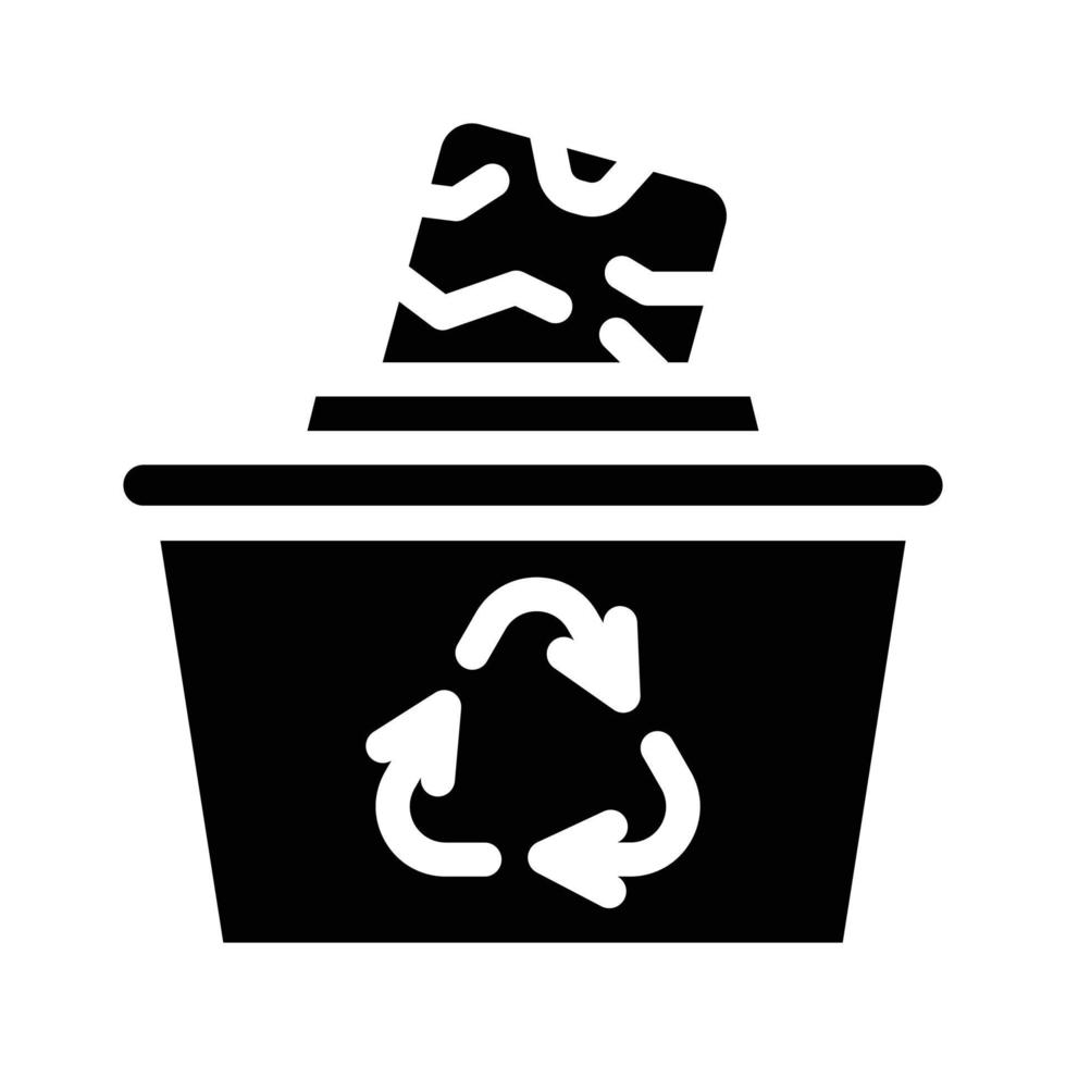 Glyphensymbol-Vektorillustration für feste Abfälle wiederverwenden vektor