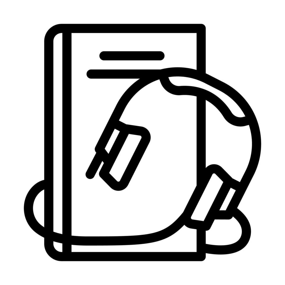 Hörbuch Gadget Linie Symbol Vektor Illustration