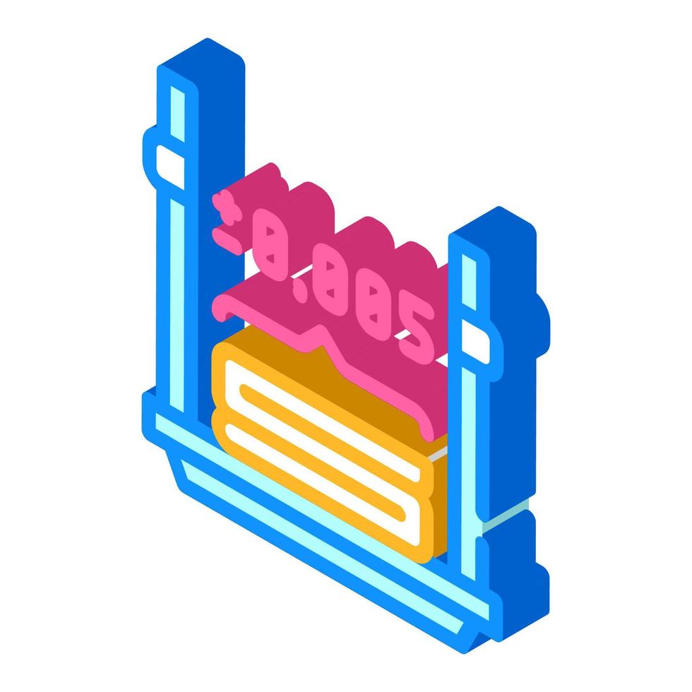 genauigkeit der isometrischen symbolvektorillustration des 3d-drucks vektor