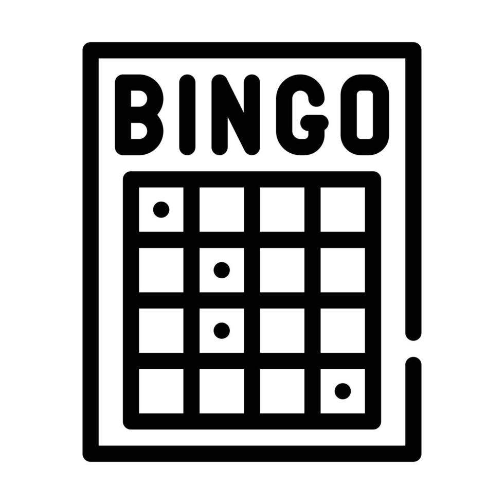 bingo kort linje ikon vektor isolerade illustration
