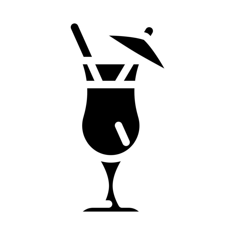 Cocktail-Getränk-Glas-Glyphen-Symbol-Vektor-Illustration vektor