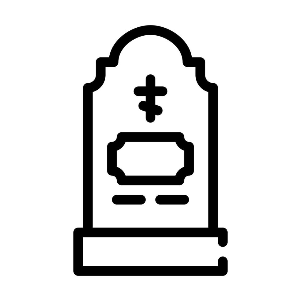 grav gravsten linje ikon vektor illustration svart