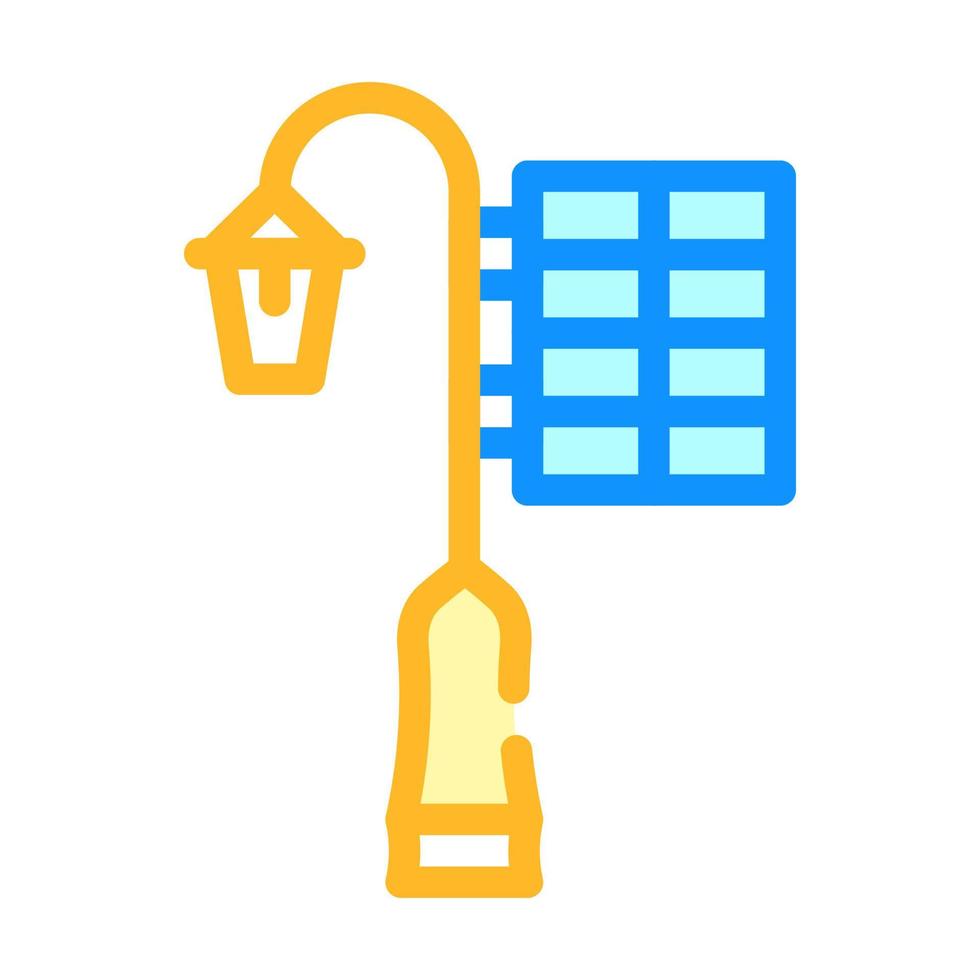 ljusstolpe med solpanel färg ikon vektorillustration vektor