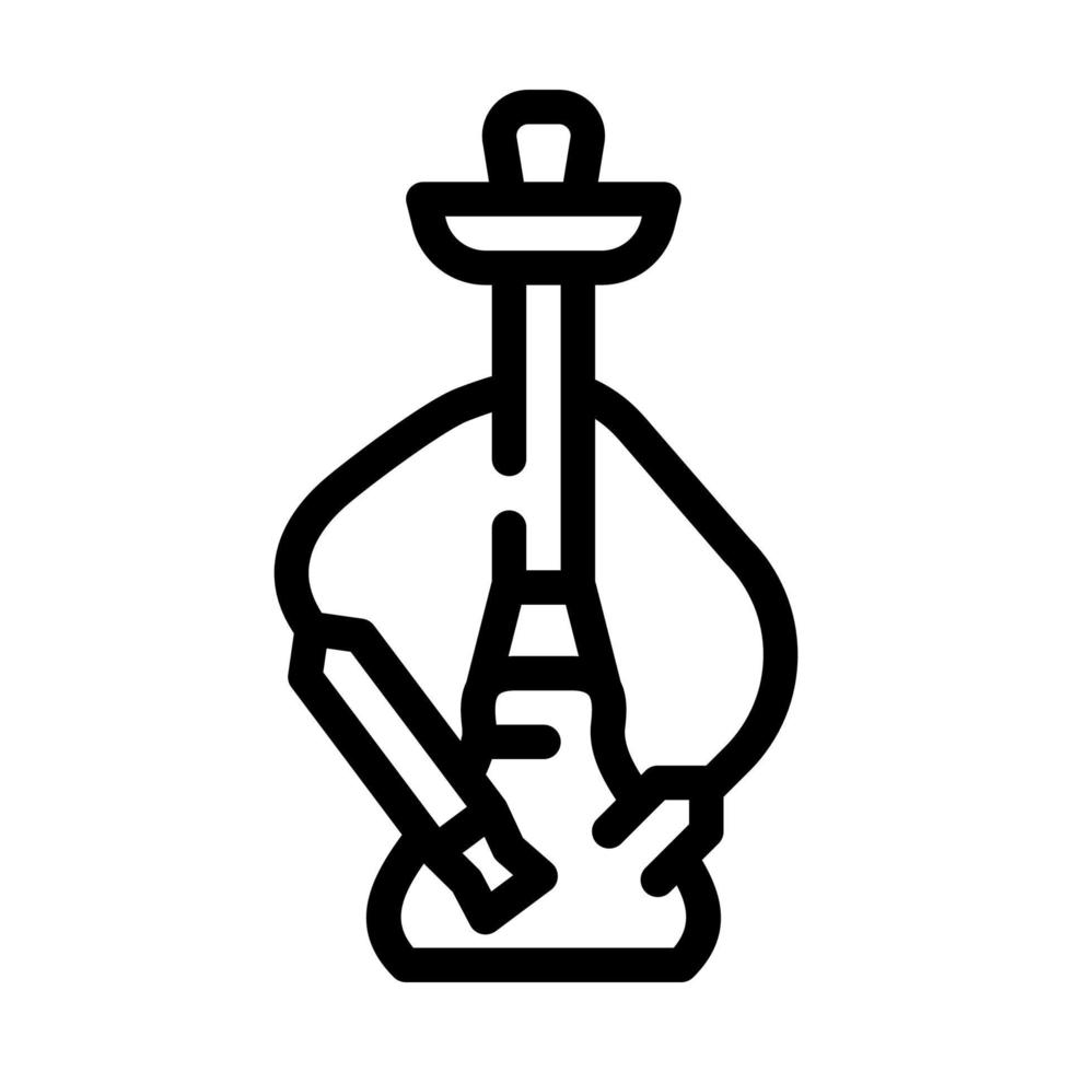 Wasserpfeife Rauchen Linie Symbol Vektor Illustration flach