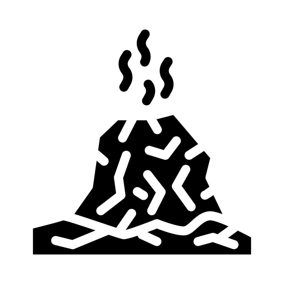 Eruptionskatastrophe Glyphe Symbol Vektor Illustration