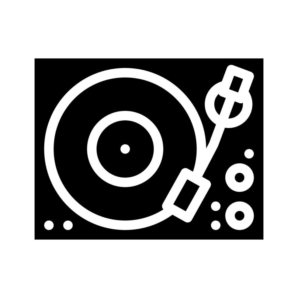 musik skivspelare glyf ikon vektor illustration svart