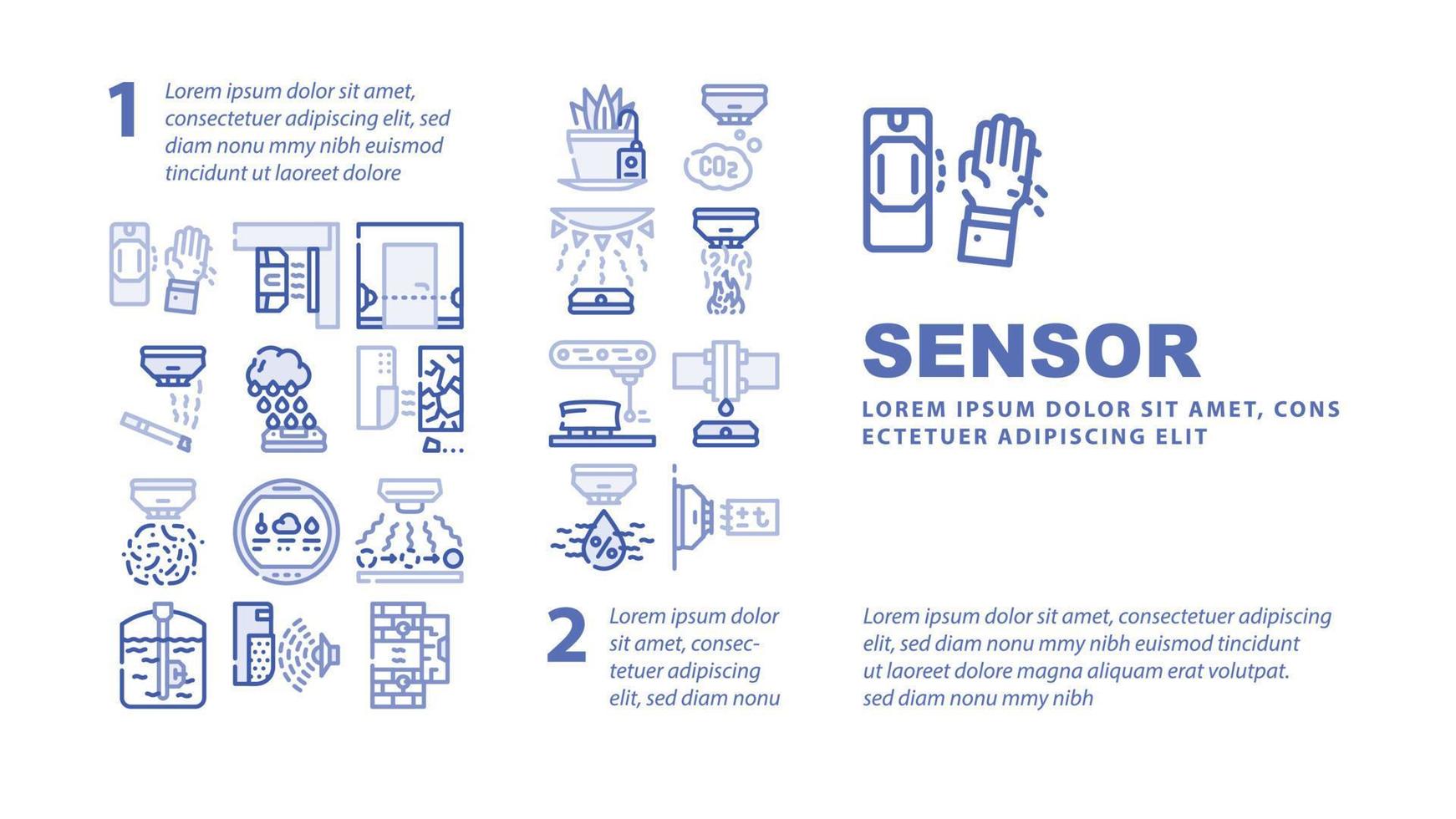 Landevorsatzvektor des elektronischen Werkzeugs des Sensors vektor