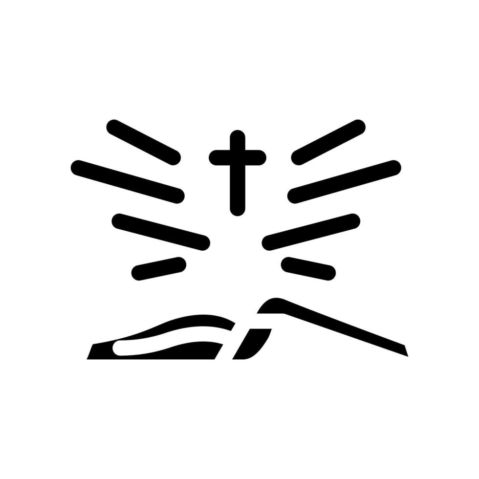Bibeln heliga bok glyf ikon vektorillustration vektor