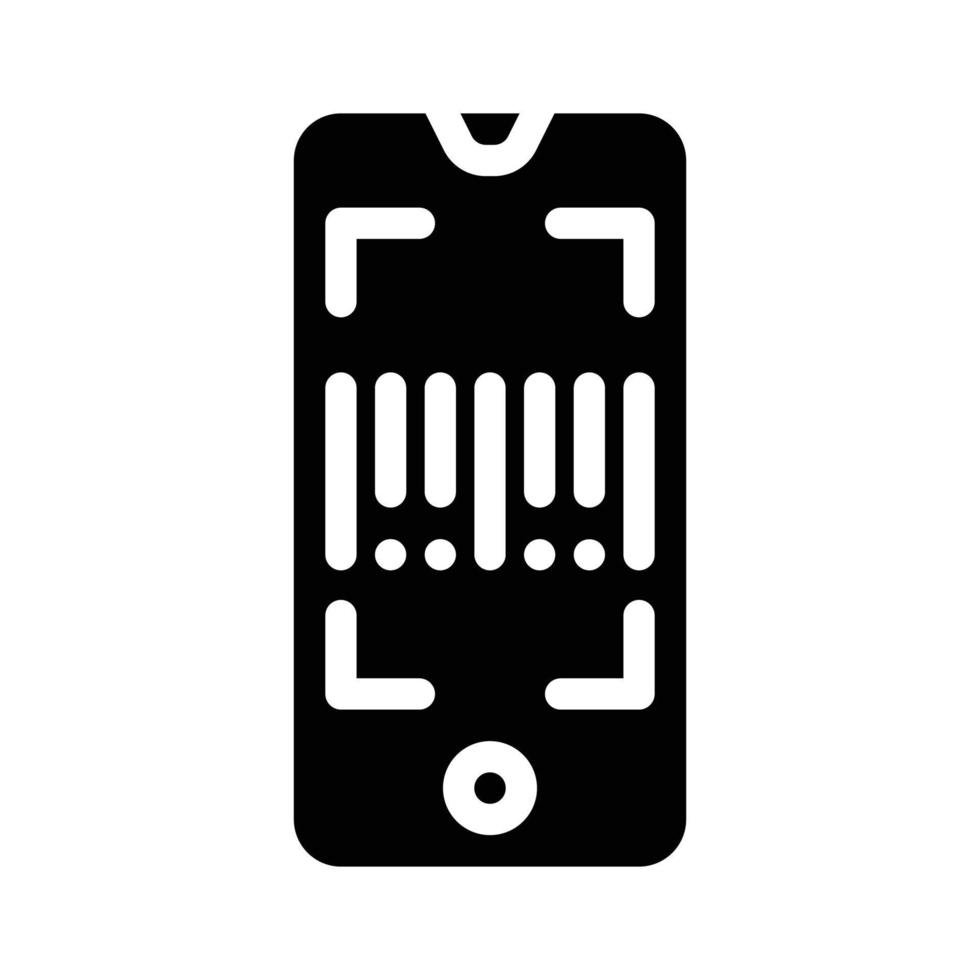 Barcode-Scanner-Anwendung Glyphen-Symbol-Vektor-Illustration vektor