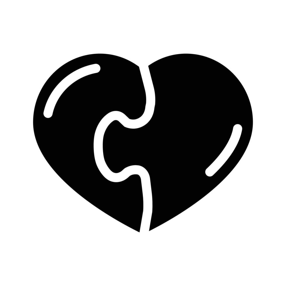 Herz gefunden Seelenverwandte Glyphe Symbol Vektor Illustration