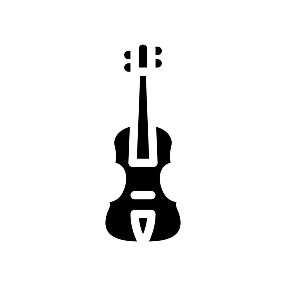 Akustische Violine Glyphe Symbol Vektor Illustration schwarz