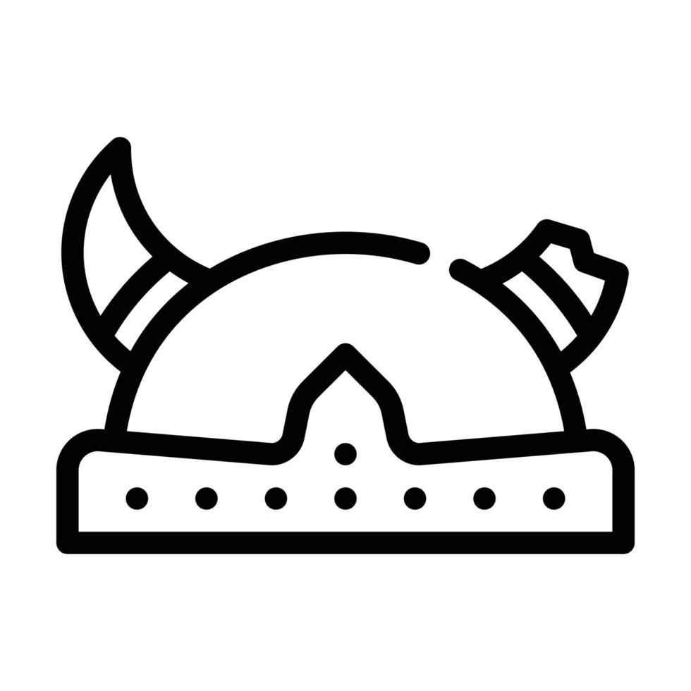 horned viking hjälm linje ikon vektorillustration vektor
