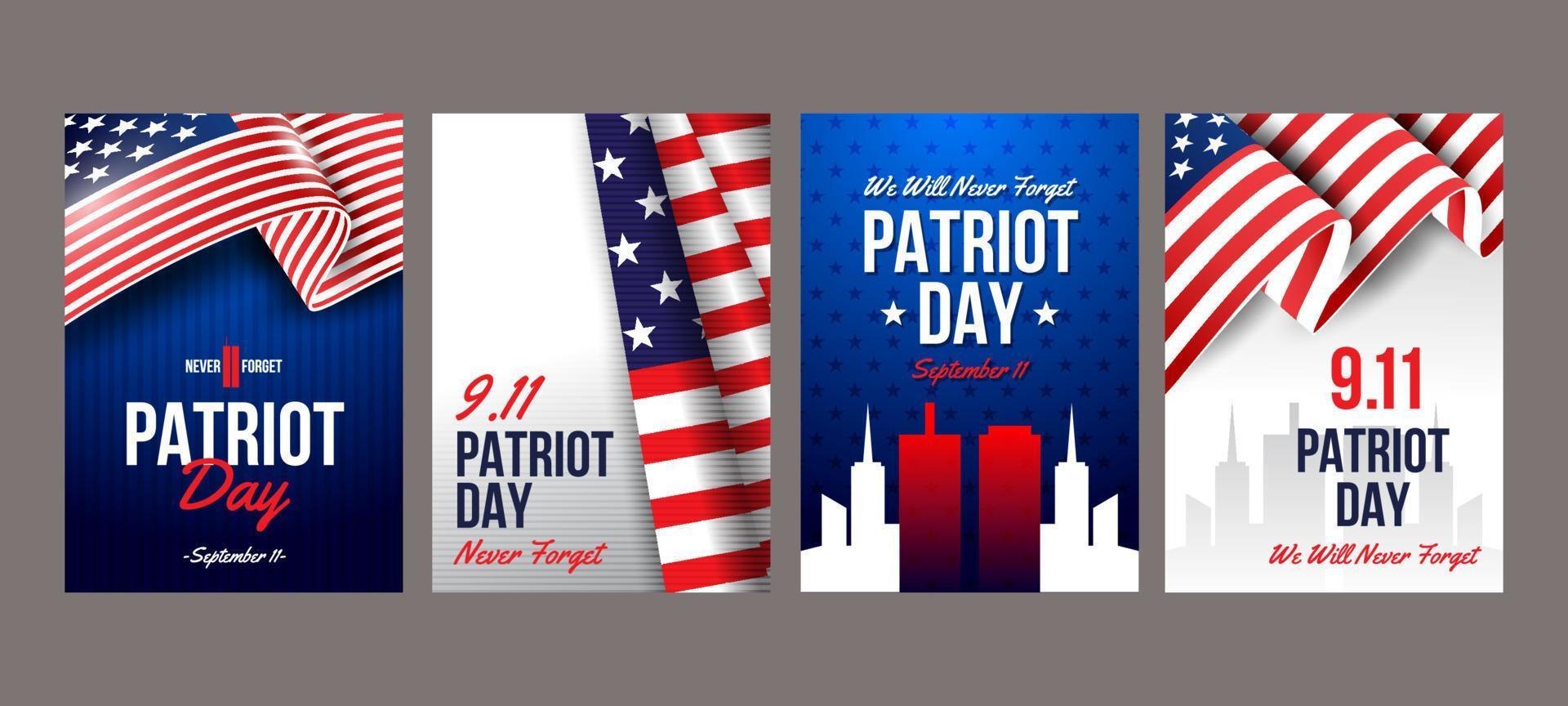 patriotisk dag kort samling vektor