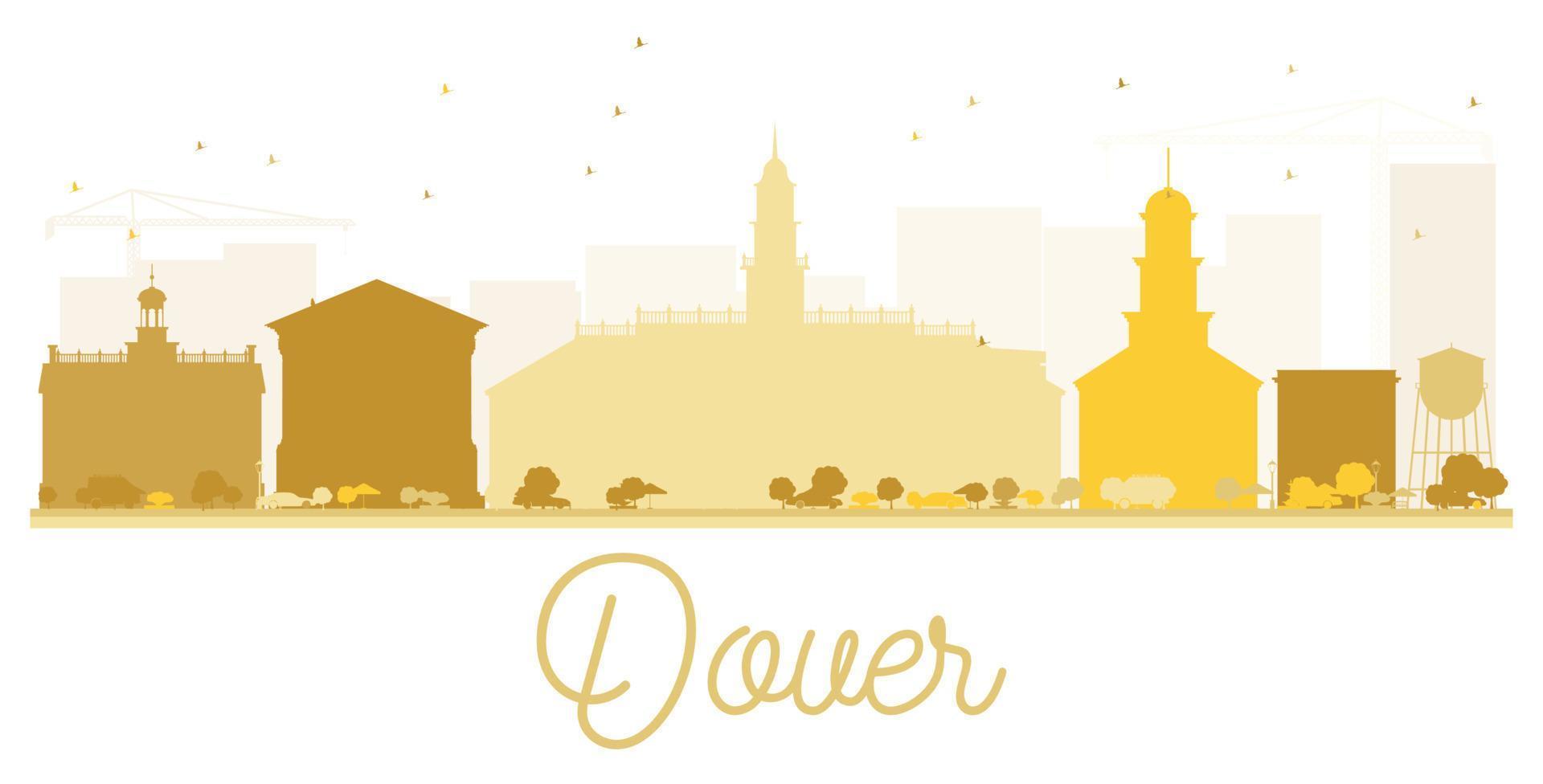 goldene silhouette der skyline der stadt dover. vektor