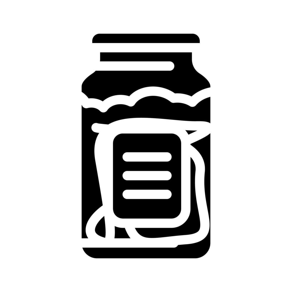 Flasche zur Aufbewahrung glutenfreier Lebensmittel Glyphen-Symbol-Vektor-Illustration vektor