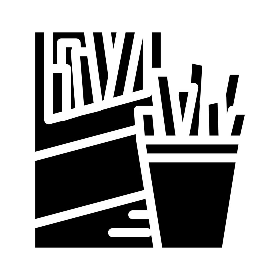 Strohhalme Snack Glyphe Symbol Vektor Illustration