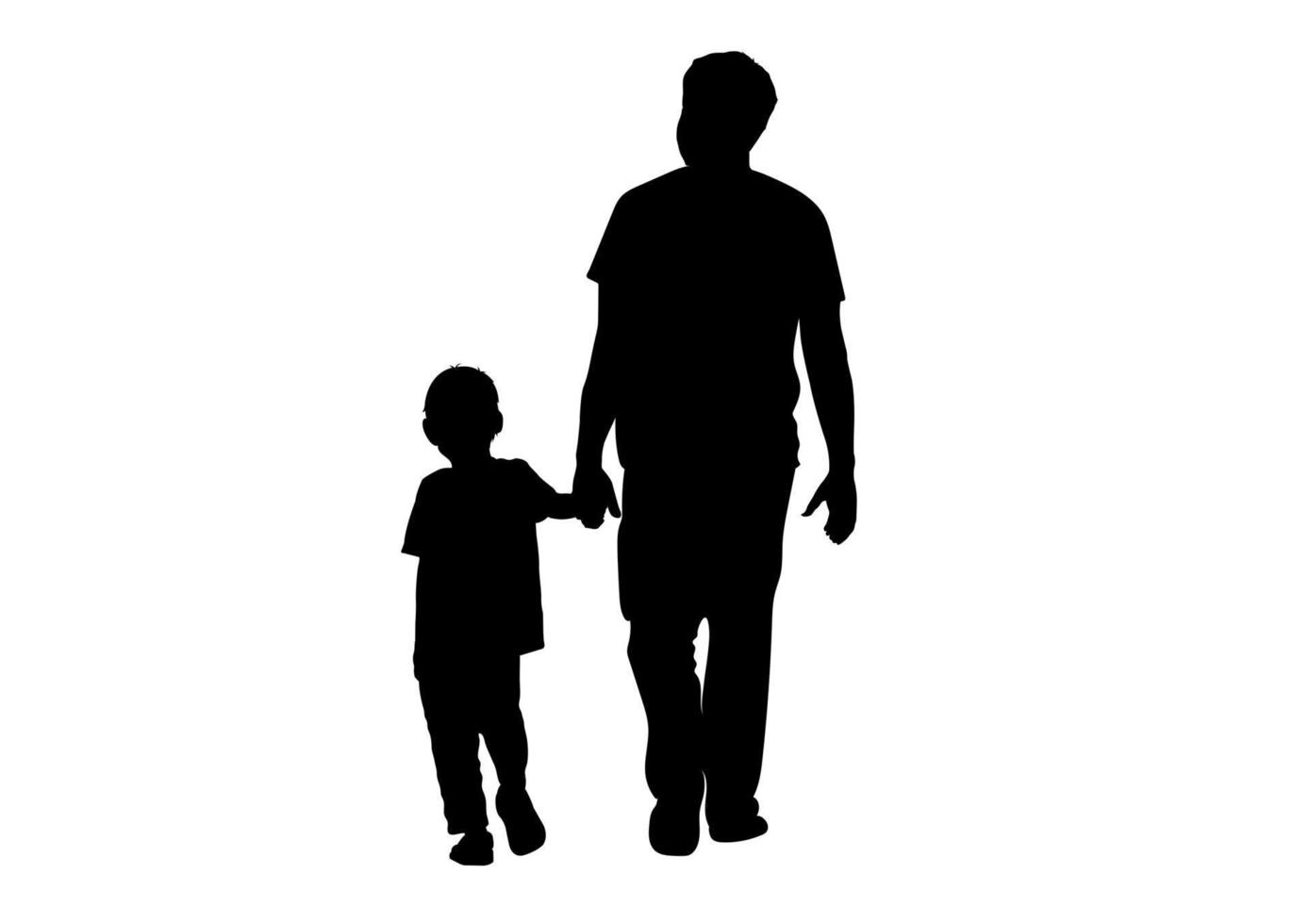 Silhouettenbild Vater, der den kleinen Jungen auf den Händen hält, Vektorillustration vektor