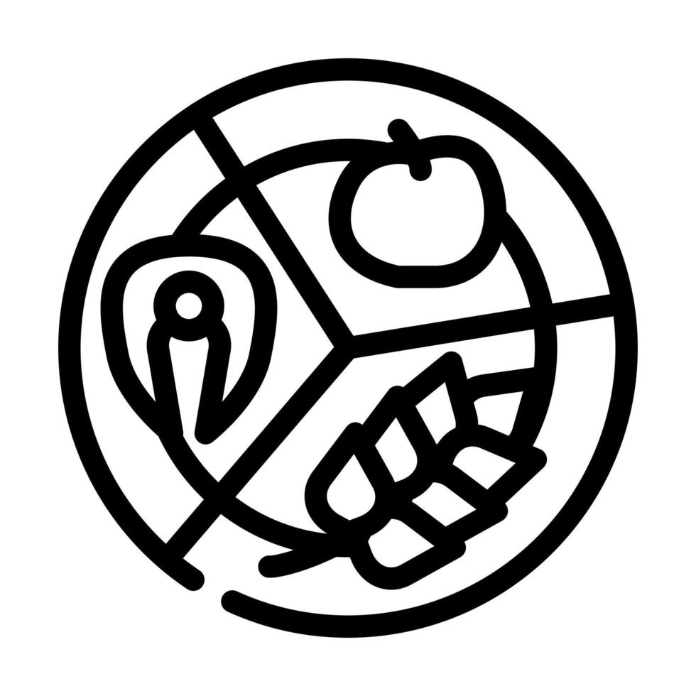 separate Lebensmittellinie Symbol Vektor Illustration schwarz