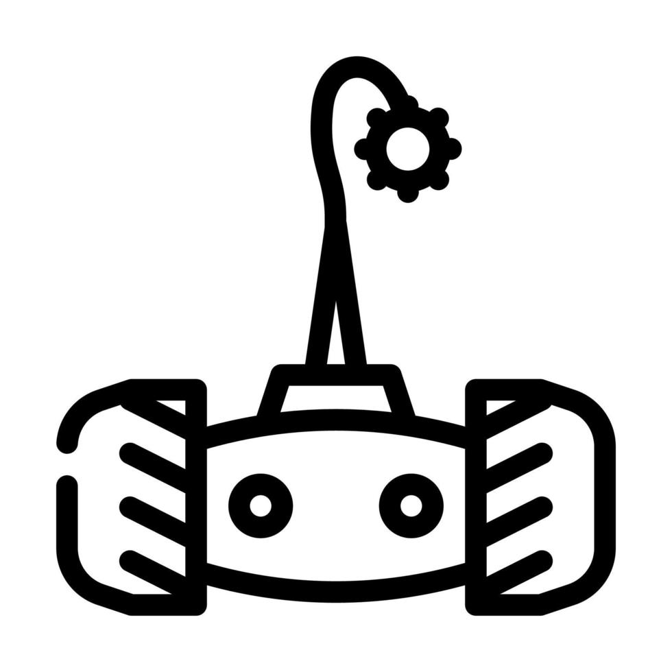 elektroniska husdjur leksak på hjul linje ikon vektor illustration