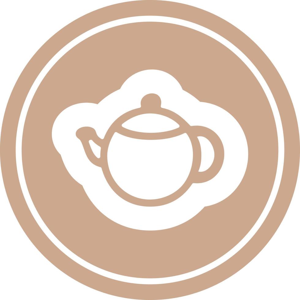 Kreisförmiges Symbol für Teekanne vektor