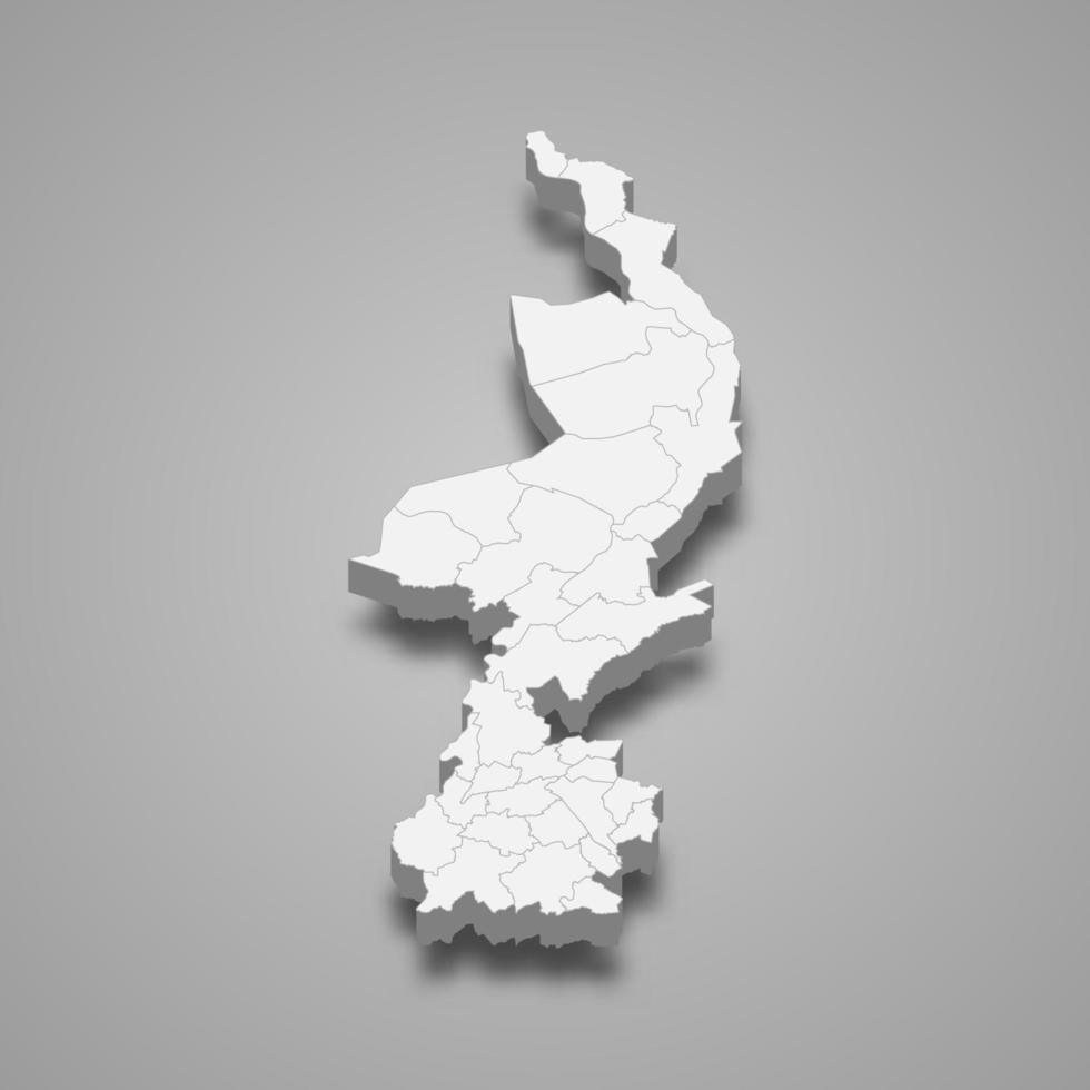 3D-Karte Provinz Niederlande vektor