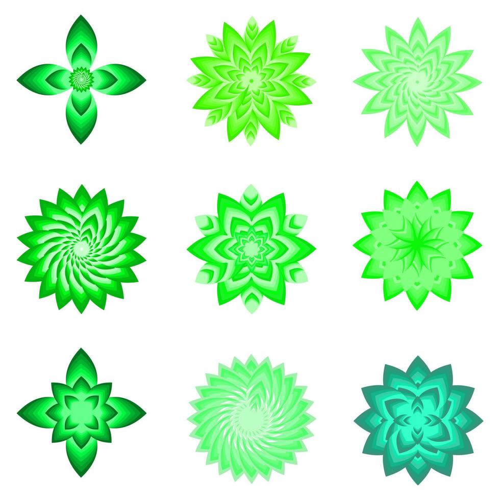 hallo frühling frisch grün blume pflanze botanische symbol element hintergrund muster vektor illustration