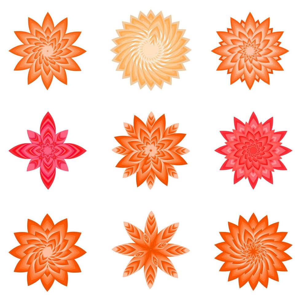 Hallo Sommerblume botanisches orangefarbenes Symbolelement isolierte abstrakte Hintergrundmuster-Vektorillustration vektor