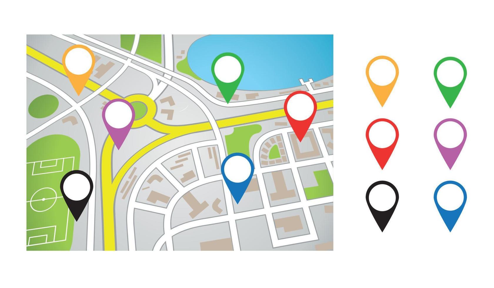 Stadtplan Kartendesign Illustration einfaches Hintergrundmaterial vektor