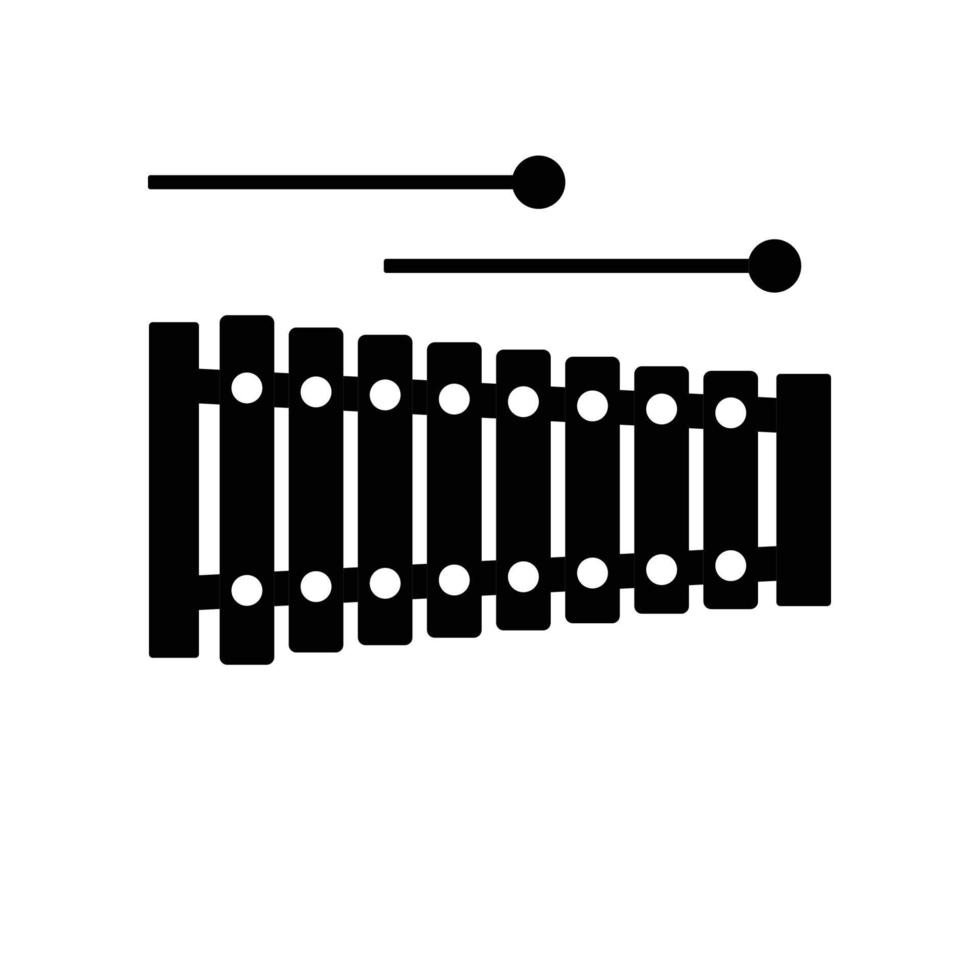 Xylophon-Silhouette. Schwarz-Weiß-Icon-Design-Element auf isoliertem weißem Hintergrund vektor