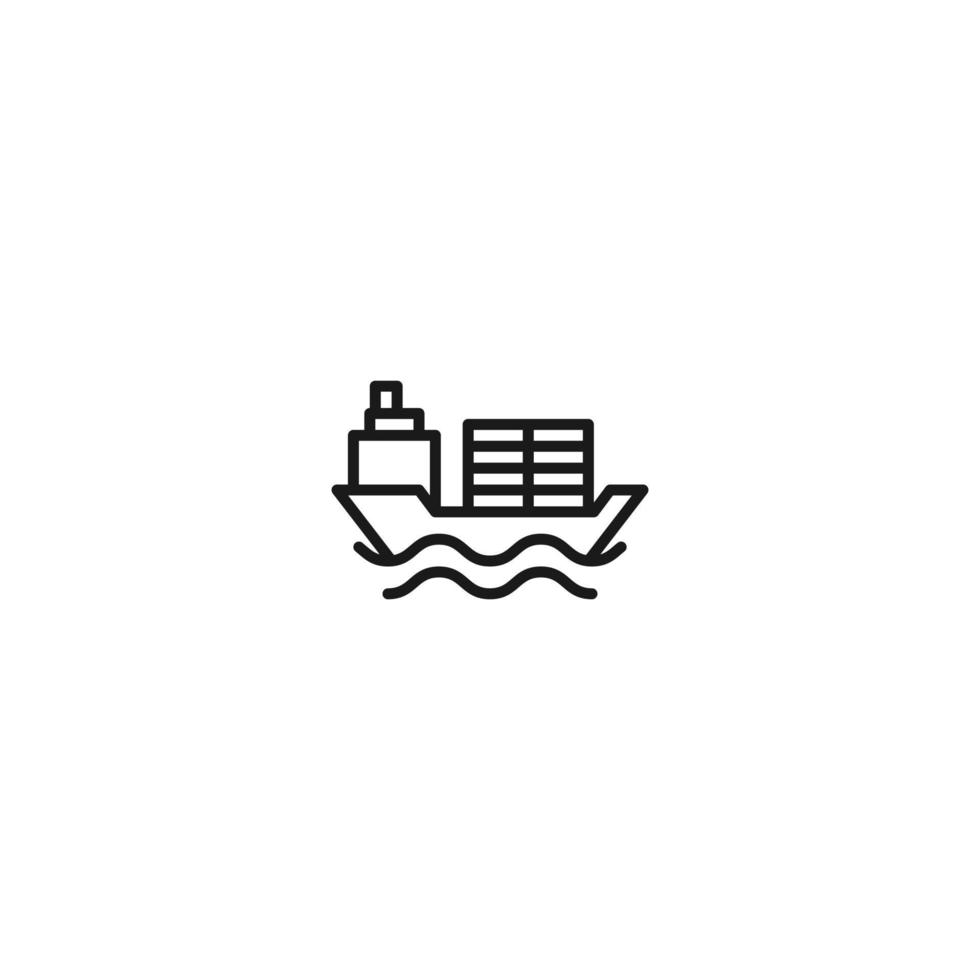 Symbol für die gefüllte Linie der Frachtschifffahrt. Lineares Zeichen für mobiles Konzept und Webdesign. Umrissvektorsymbol. Symbol, Logoabbildung. Vektorgrafik vektor