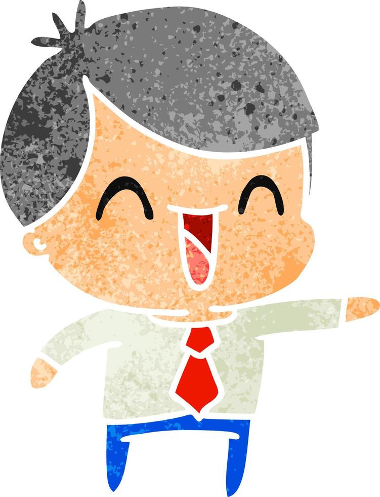 Retro-Cartoon von kawaii Mann im Anzug vektor