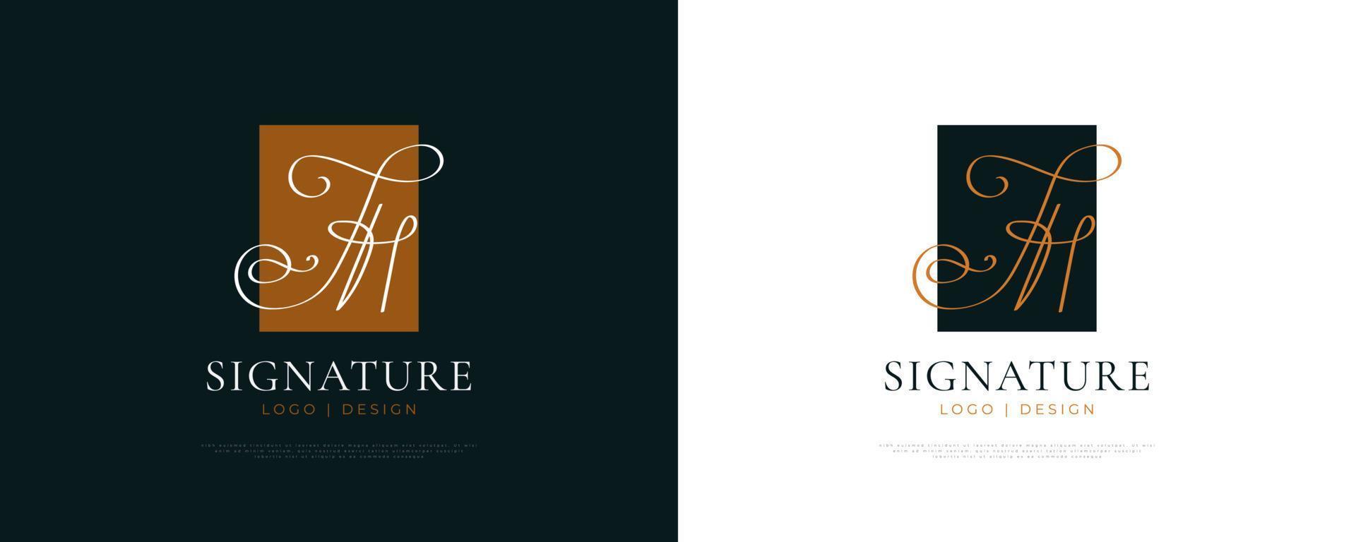 jh initial signaturlogotypdesign med elegant och minimalistisk handstil. initial j och h logotypdesign för bröllop, mode, smycken, boutique och affärsmärkesidentitet vektor