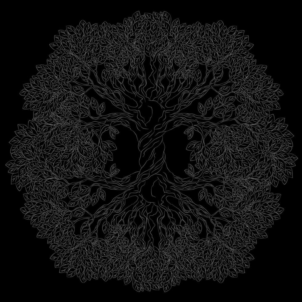 Yggdrasil-Baum. keltisches symbol der alten wikinger. das Symbol der alten Völker Nordeuropas. nordischen Kosmologie, ist ein riesiger und zentraler heiliger Baum. vektor
