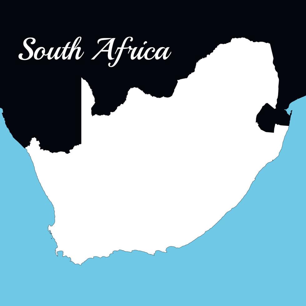 Südafrika. Schwarz-Weiß-Hintergrundkarte, gezeichnet mit kartografischer Genauigkeit. eine Vogelperspektive. vektor