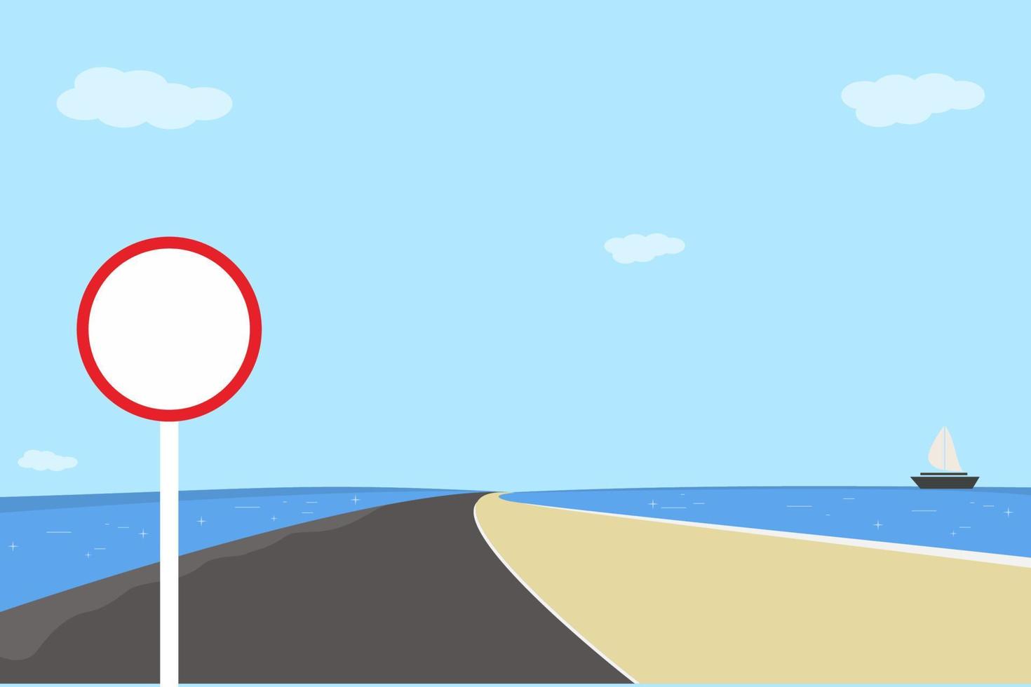 leeres Verkehrszeichenbrett auf Hintergrund des blauen Himmels, Vektorillustration vektor