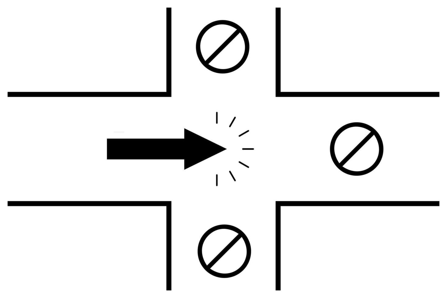 siluett pil med vägskäl, vektorillustration vektor